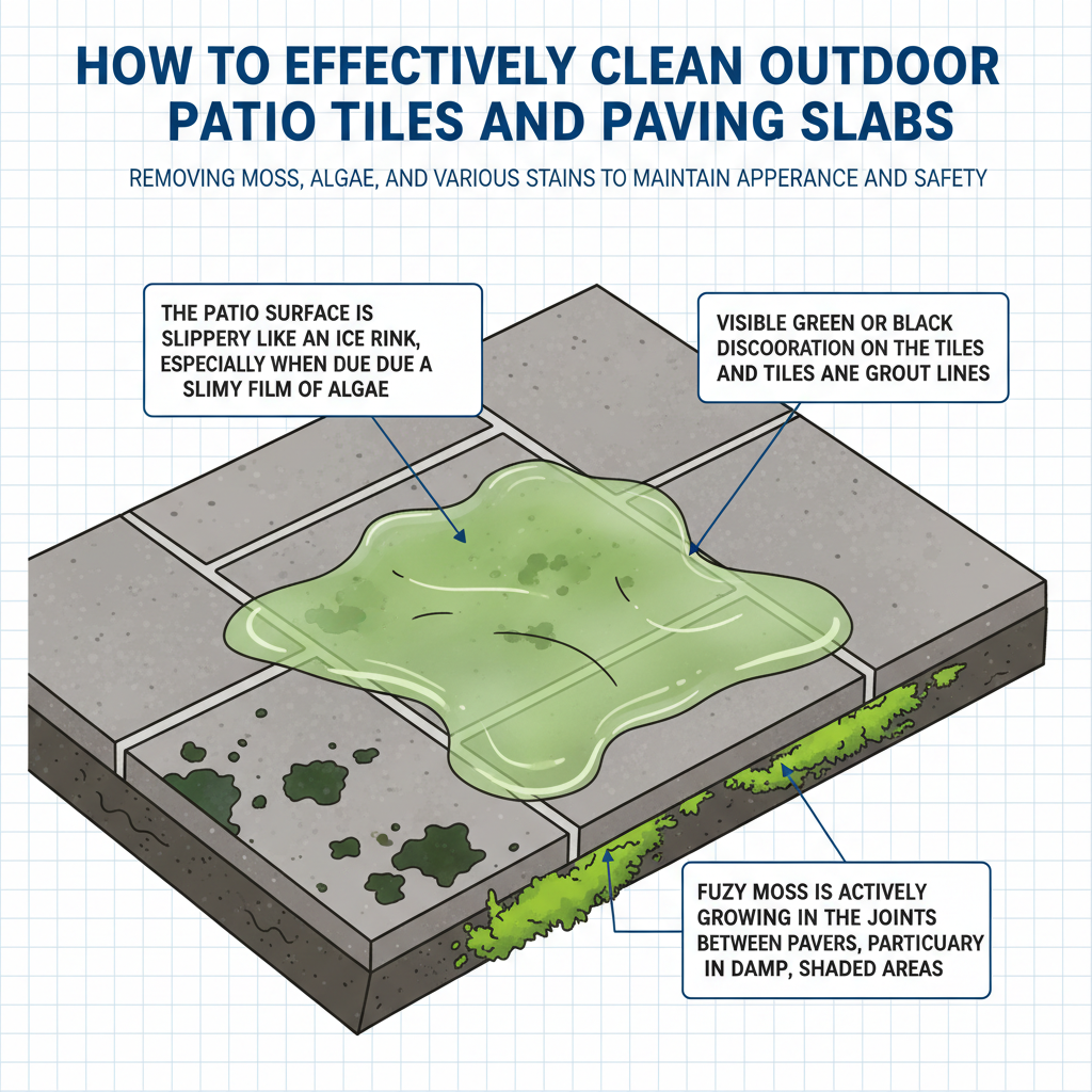 Cleaning Your Patio Tiles and Slabs (Troubleshooting & Fixes) visual diagram