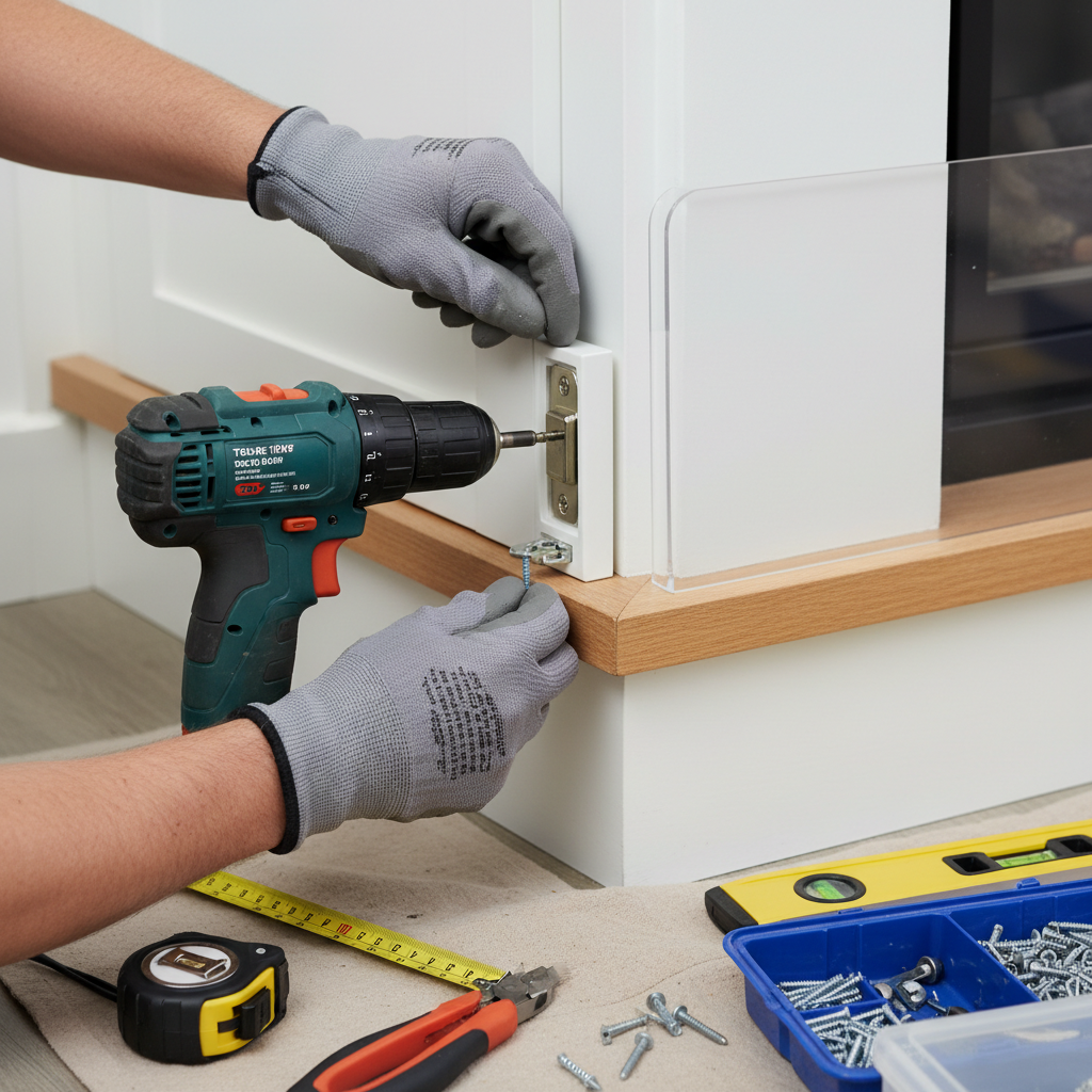 Comprehensive childproofing of a home to ensure safety for infants and young children, covering all potential hazards room-by-room. Troubleshooting & Fixes professional repair detail