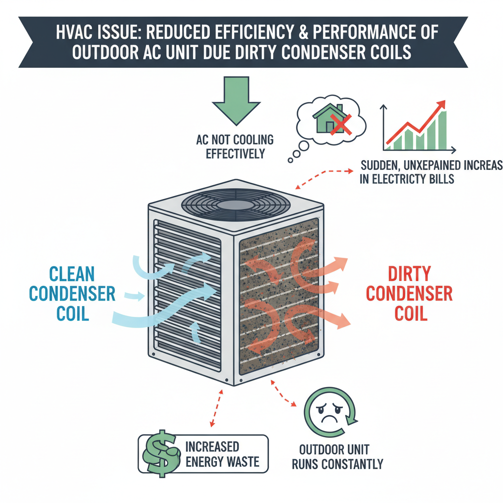 Your AC is Gasping for Air! (A Vet's Guide to Cleaning Dirty Condenser Coils) visual diagram