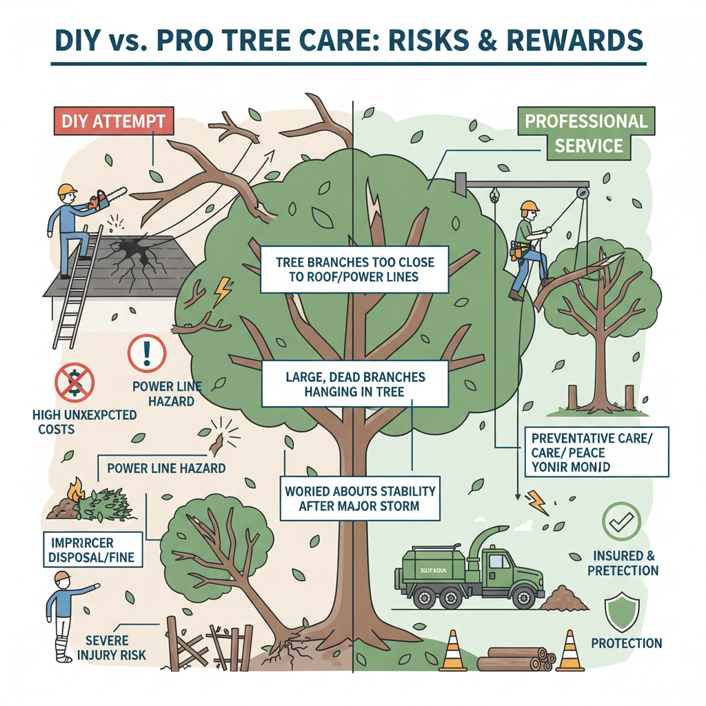 DIY Tree Work vs. Calling a Pro (A Veteran's Take on Troubleshooting & Fixes) visual diagram