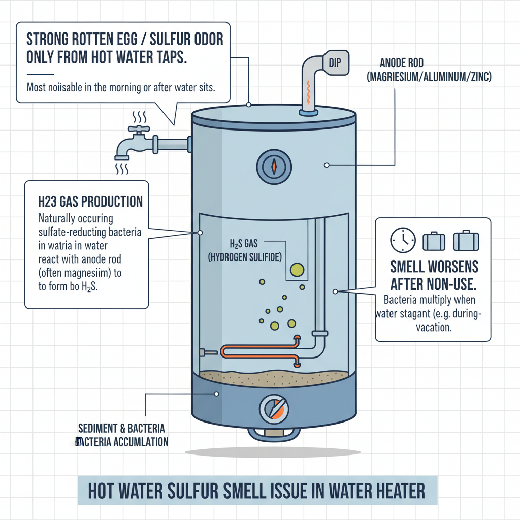 Hot Water Smells Like Rotten Eggs? Here's How to Fix It (Troubleshooting & Fixes) visual diagram