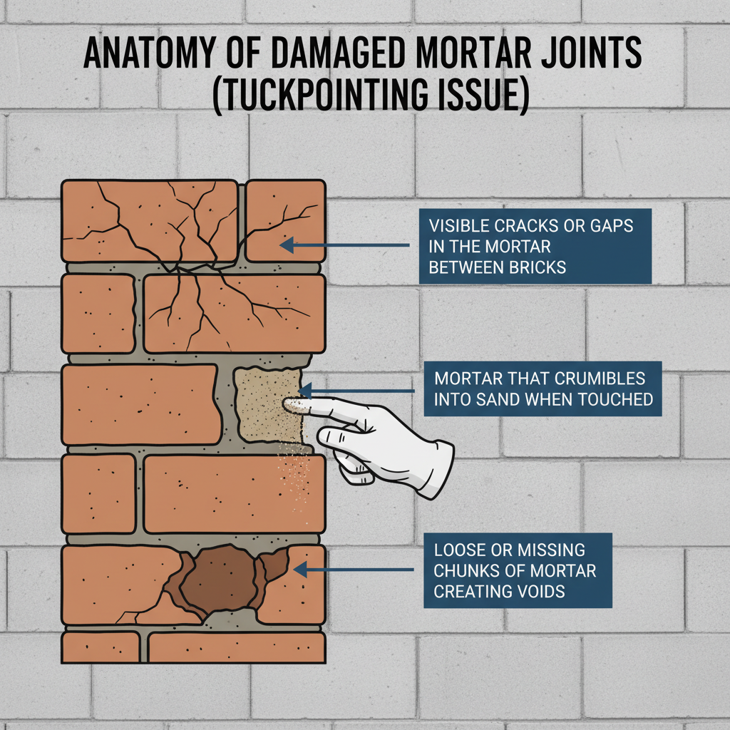 Repairing Damaged Mortar Joints (Tuckpointing) - Troubleshooting & Fixes visual diagram